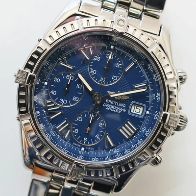 BREITLING WATCH CROSSWIND A13055 SS BLUE ROMAN NUMERALS AUTOMATIC