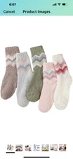 5 Pairs Fuzzy Cozy Socks for Women, Soft Fluffy Slipper Warm Sleep Socks
