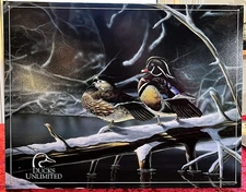 Duck Hunting Tin Sign 12x16 DUCKS UNLIMITED "Interlude" by Mark Anderson