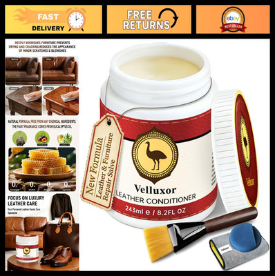 Leather Furniture Repair Salve 8.2oz - Polisher, Moisturizer, Restorer for Couch