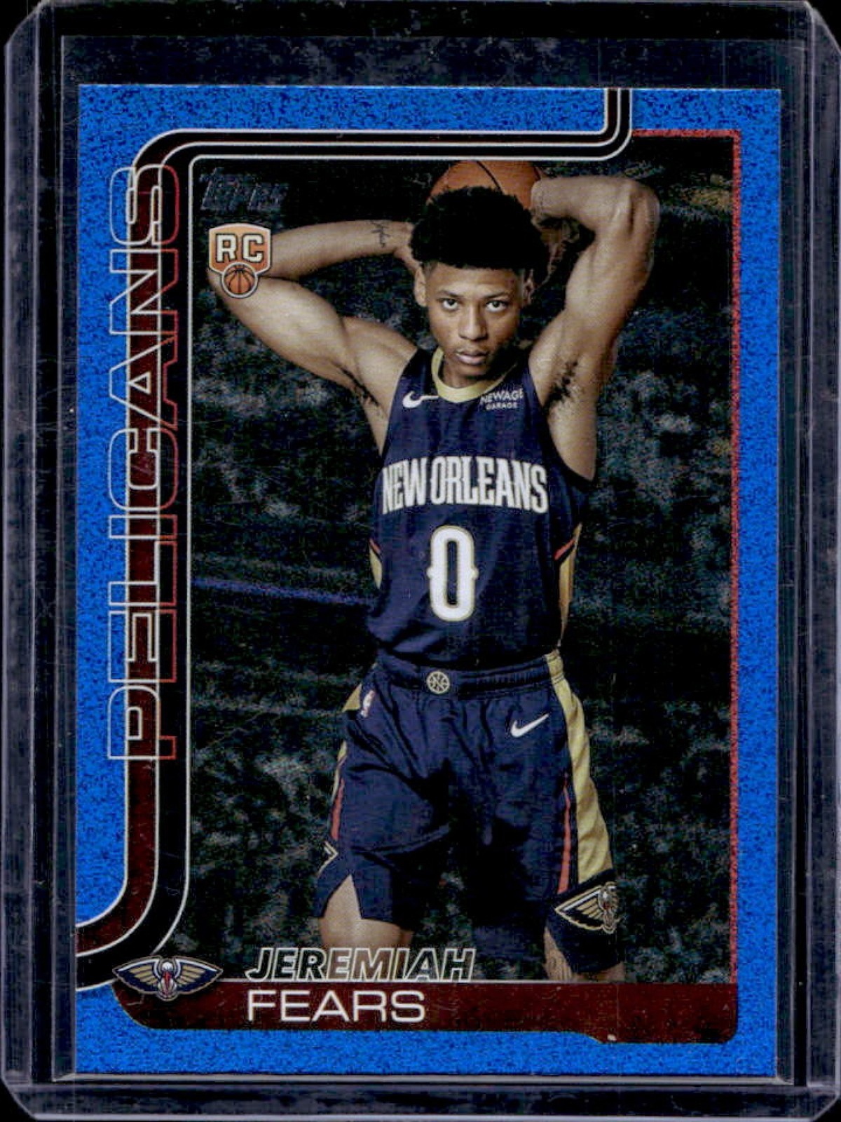 2025-26 Topps Jeremiah Fears RC Blue Sandglitter #207 Pelicans