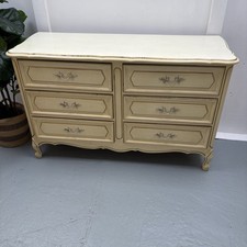 Vintage Henry Link French Provincial Style Cream Captains Chest Of Six Drawers