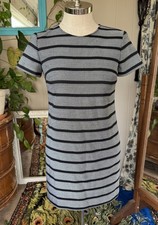 Ann Taylor Black And White Stripe Stretch Dress Size XS