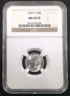 1951-S 10C Roosevelt Dime NGC MS 65 FT  6921