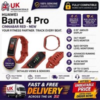 Huawei Band 4 Pro Smartwatch GPS Fitness Tracker AMOLED SpO2 Cinnabar Red -Boxed