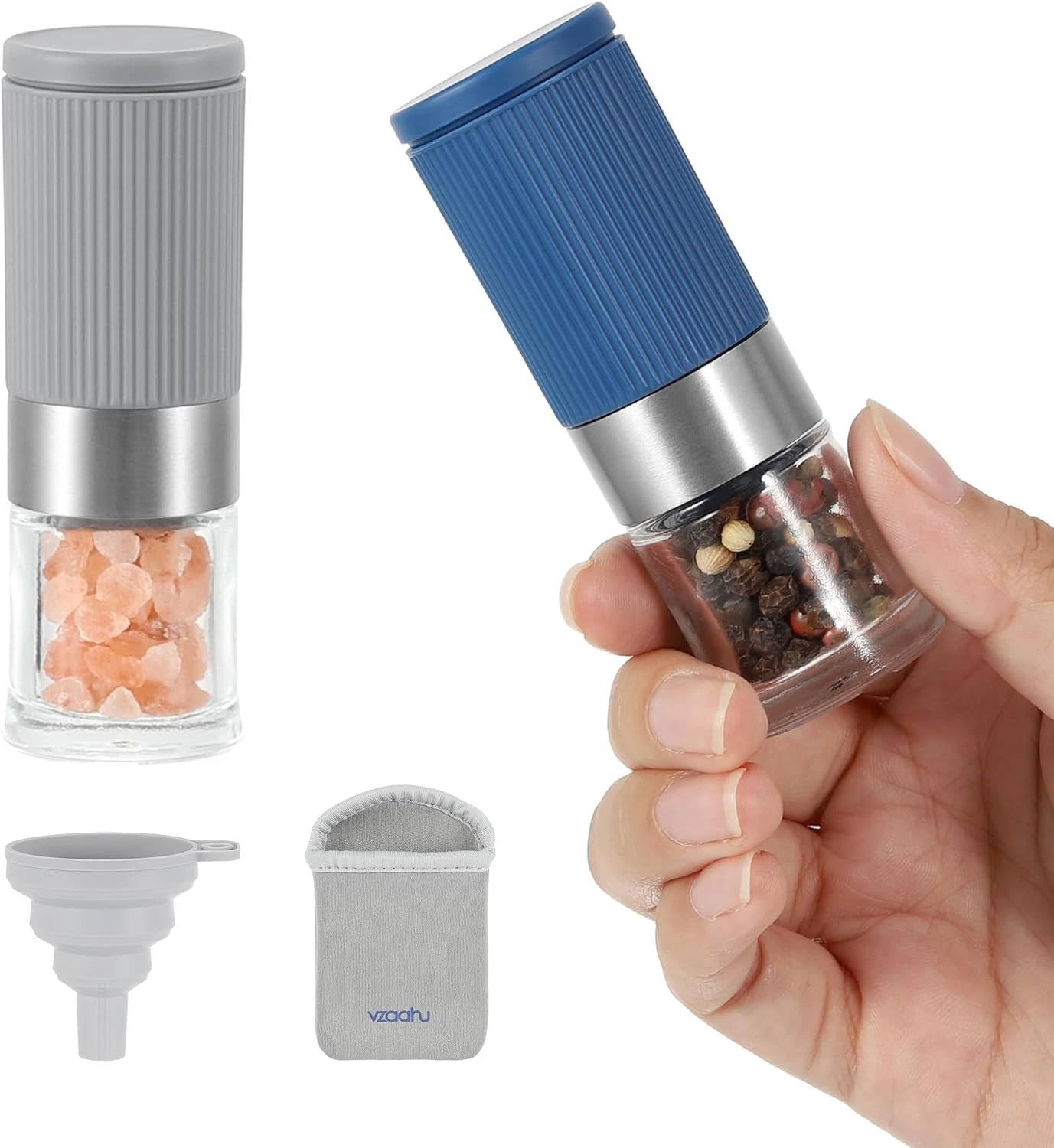 Mini Travel Salt and Pepper Grinder Set