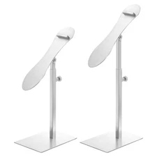 2 Pcs Shoe Display Stand Metal Stand Countertop Display Shoe Rack Silver
