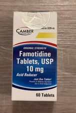 Camber Famotidine 10mg Tablets - 60 count - Exp 11/2026 - Compare to Pepcid