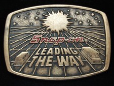 PA09132 VINTAGE 1970s SNAP-ON LEADING THE WAY TOOLS COMPANY SOLID BRASS BUCKLE