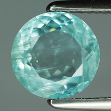 3.98 Ct Splendid Perfect Perfect Round 9.6 MM Aqua Blue Brazil Natural Apatite