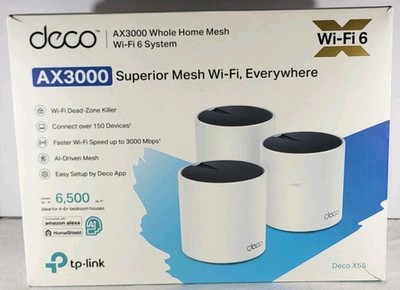 TP-Link Deco AX3000 WiFi 6 Mesh System Deco X55 Covers up to 6,500 Sq.Ft New