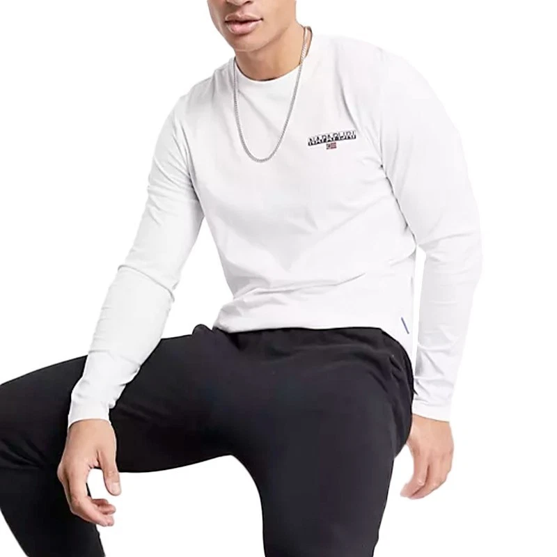 Napapijri Hombre Sudadera Cuello Redondo Manga Larga Jersey Top Ropa de Trabajo - Imagen 2 de 4