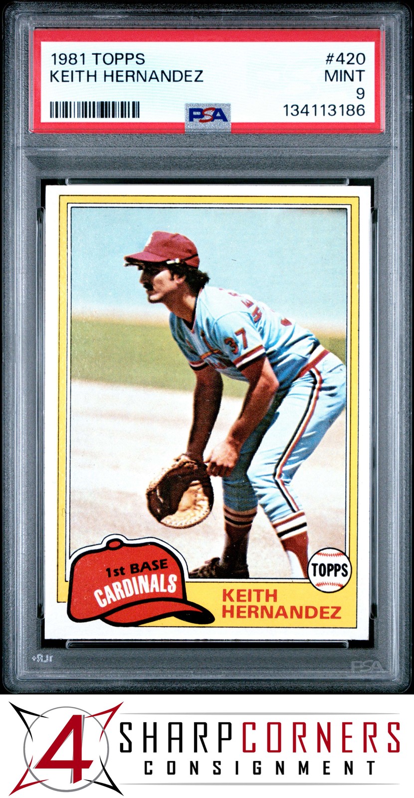 1981 TOPPS #420 KEITH HERNANDEZ CARDINALS PSA 9