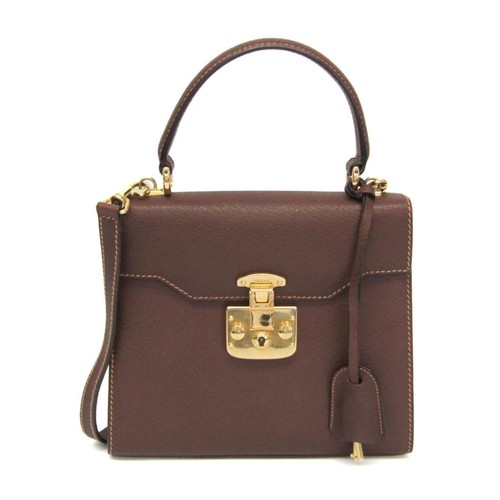 Gucci  000 110 0211 2Way Hand Bag Lady Rock Leather Top Handle Pouch Vintage