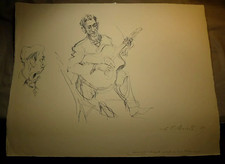 Lucien Philippe Moretti, Croquis Originaux à l'Encre , 1959 !!