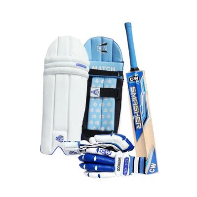 CW Trainer 3Pce Cricket Kit Left Hand | Kashmir Willow Bat Sports Batting Combo