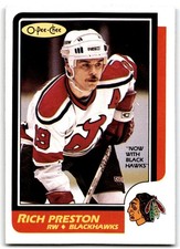 1986-87 O-Pee-Chee Rich Preston Chicago Blackhawks #61 .