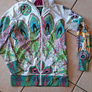 Desigual Damen Kapuzenpullover L mehrfarbig Paisley Zip Fleece 21S2573