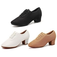 Mesh Latin Dance Shoes Lady Soft-Soled Outsole Tango Waltz Modern Practice Decor