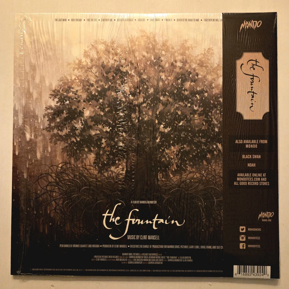 Kronos Quartet Mogwai Mansell THE FOUNTAIN Amber Splatter Vinyl OST LP Mondo NM - Image 3 of 4