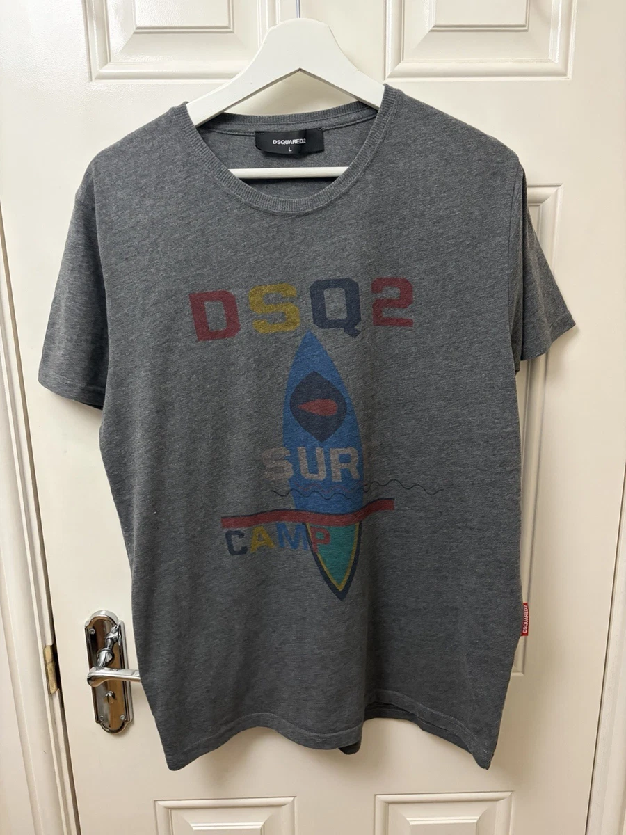 T-shirt DSQUARED2 Homme Noir Imprimé Ananas – Coton, Taille XL, Occasion état Correct