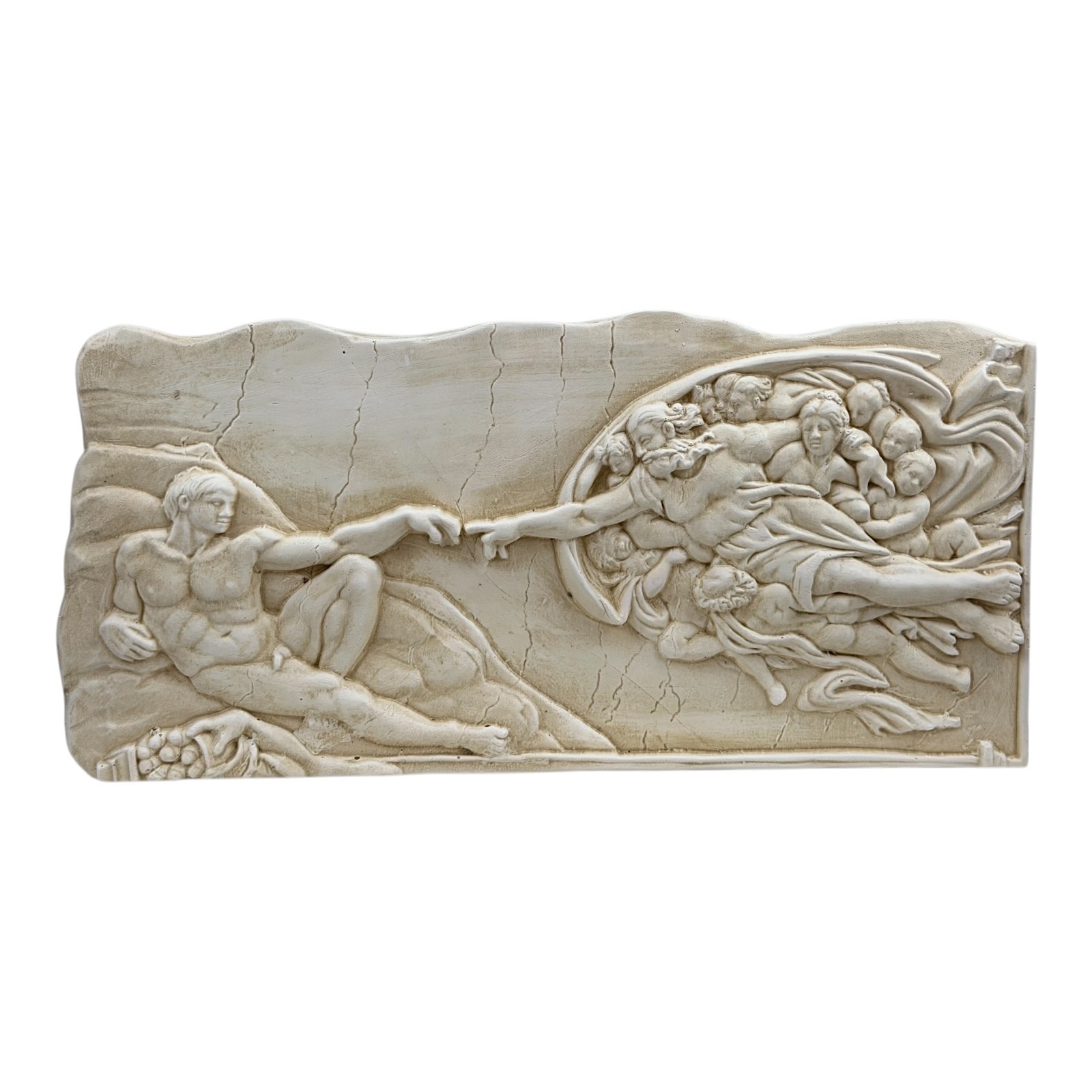Genesis the Creation of Adam Sistine Chapel Cast Stone Wall Decor Plaque