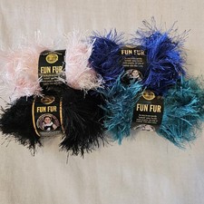 CHOOSE COLORWAY Lion Brand Fun Fur SOLID 5 Yarn 64 yd Eyelash Discontinued