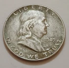 1949 Benjamin Franklin Half Dollar 90% Silver 50c         (XX20)