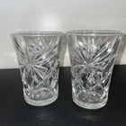 ANCHOR HOCKING Star Starburst Clear  Juice Glass Vintage Set (2) Collectible