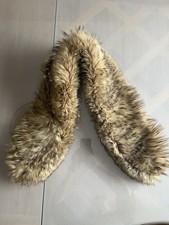 Vtg Real Fur Collar Lined Neck Wrap 40 L Brown Possibly Fox Nice Condition