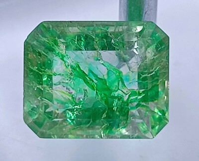 Natural Zambia Real Green Emerald 5.45 Ct EGL Certified Emerald Shape Gemstone