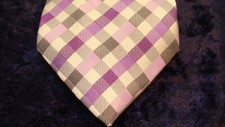 GEOFFREY BEENE 100 Mens Silk Tie Purple Lavender Gray White 3  w VGC 