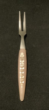 Vintage Stainless & Plastic Hors-d&rsquo;oeuvre Mini Pink Fork  Japan