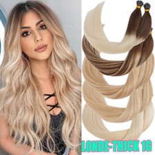 200 PCS THICK 100 Remy Human Hair Extensions Nano Ring Micro Ring Beads 1g AAA