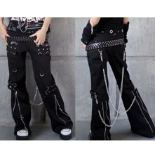 Women's Gothic Bondage Pant Rock Hard Trouser Heavy Weight Pant EMO / PANTS