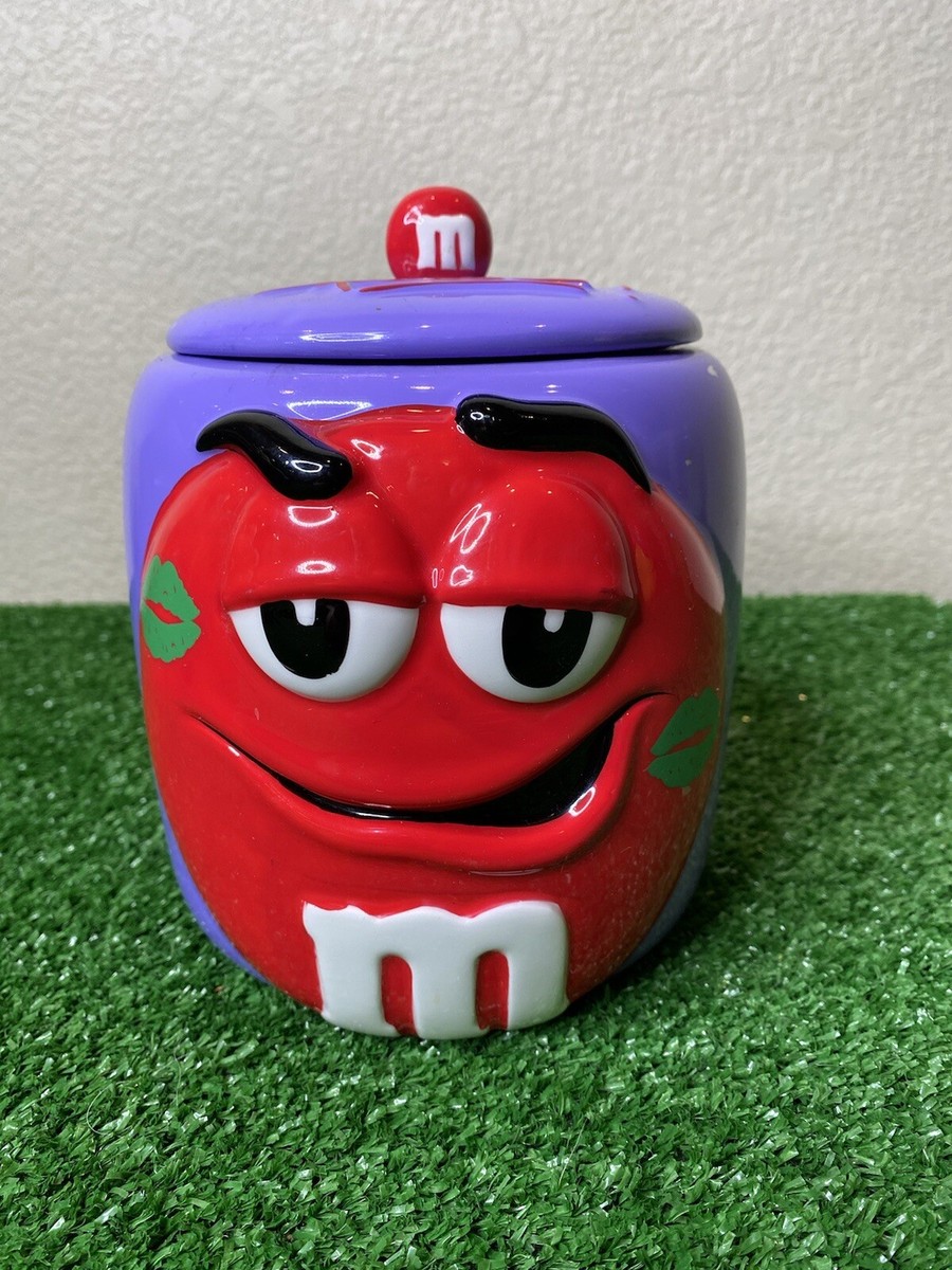 m&m cookie jar red with lid kiss purple | eBay