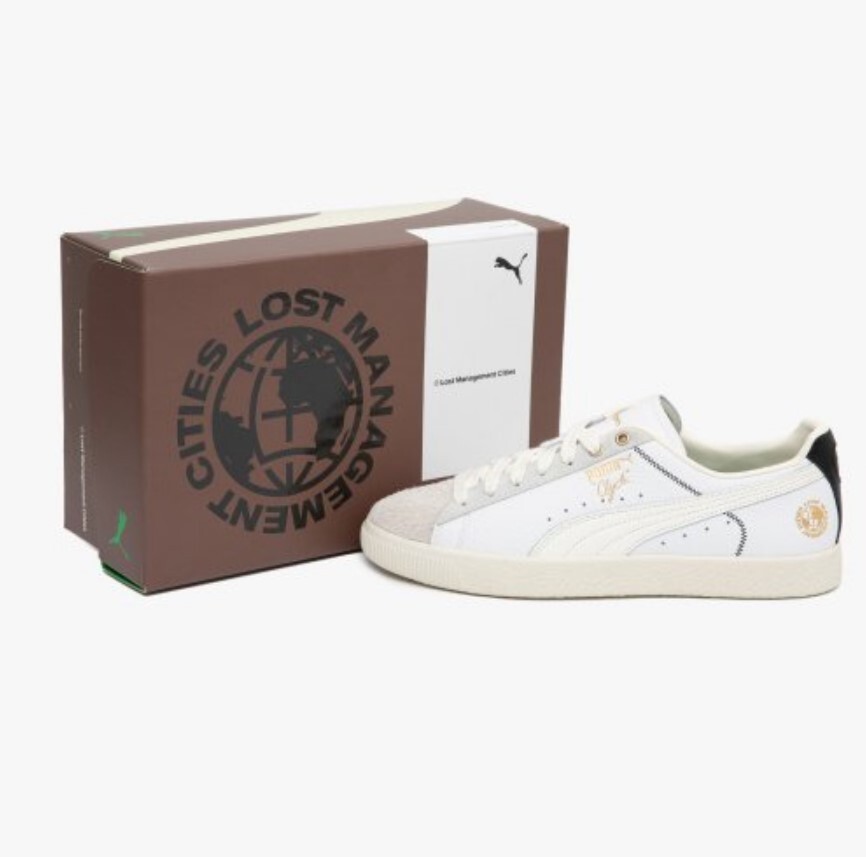 スニーカー ^PUMA^ Puma LMC Clyde White Ivory 396956-01 PUMA X LMC Clyde Lost Management Cities White-Frosted men's
