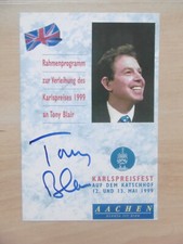 Tony Blair autograph signed 10x16 cm postcard