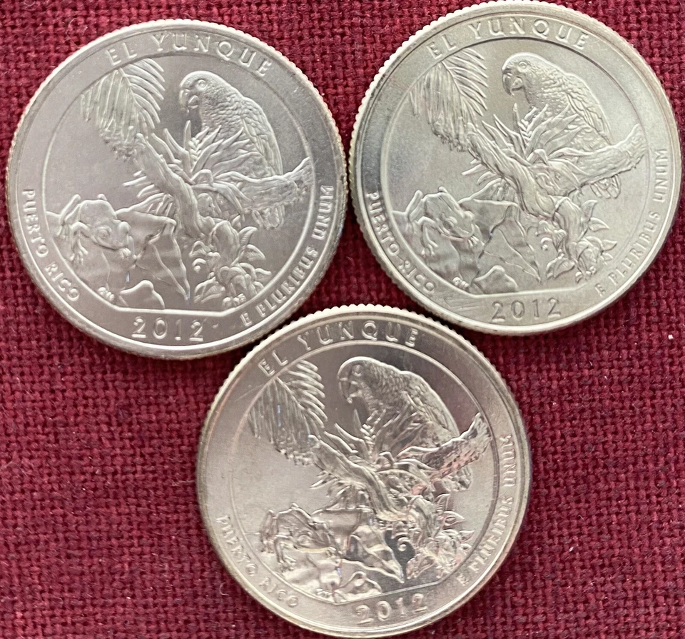 2012 BU Puerto Rico El Yunque P/D/S National Parks Quarters - Lot of 3 - Image 2 of 4