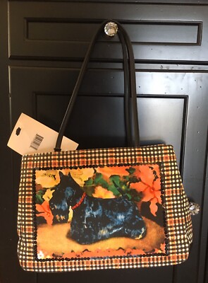 NEW BUENO TOTE SHOULDER BAG PURSE W Straps Scottie Dog And Crystals