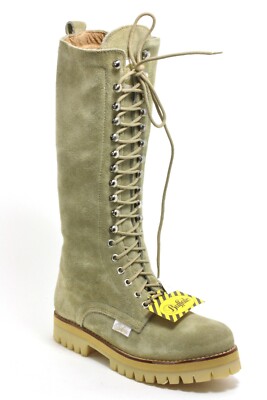 344 Schnürschuhe Stiefel Leder Beige Schnürung Schnürstiefel Boots Buffalo 36