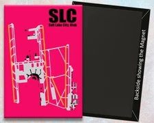 SLC Salt Lake Airport Diagram Map Handmade 3.25" x 2.25" Fridge Magnet (MM10033)