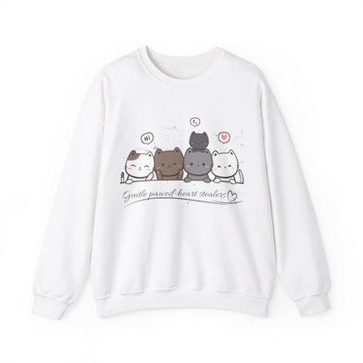 Cat Lover's Essential: 'Gentle Pawed Heart Stealers'- 5 Sweet Kittens Sweatshirt
