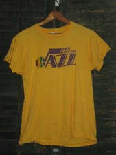 Original 1970s Vtg 1974-79 New Orleans Jazz Basketball T Shirt jersey pistol S/M