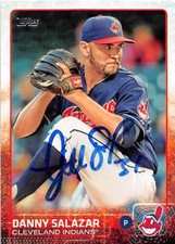 Danny Salazar autographed baseball card (Cleveland Indians) 2015 Topps #393