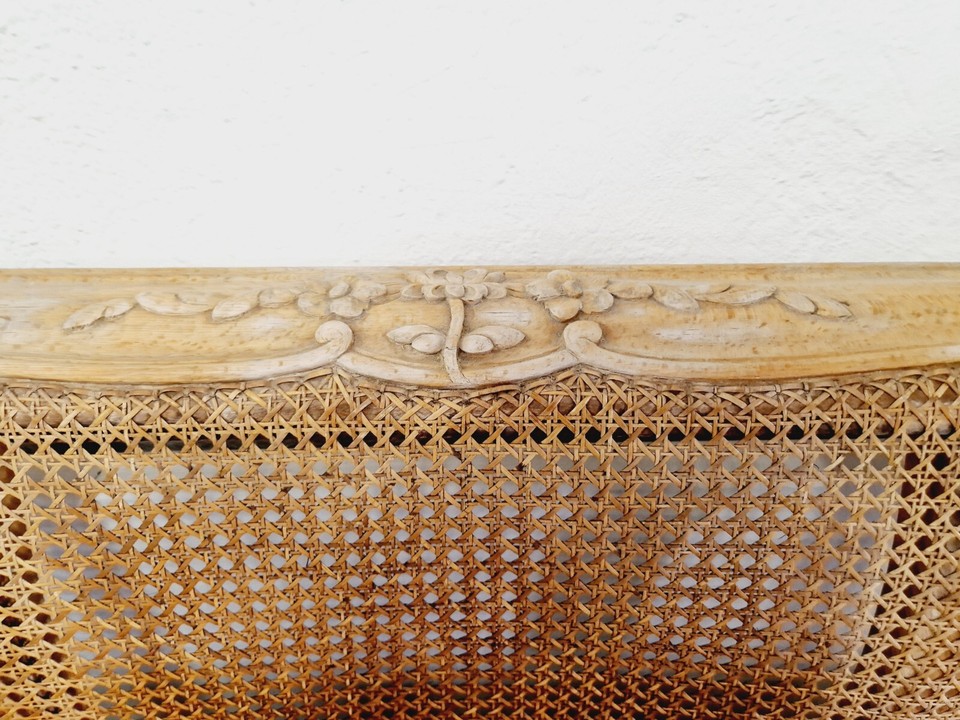 Antique French Cane Bed Sleigh Bed Raw Wood eBay