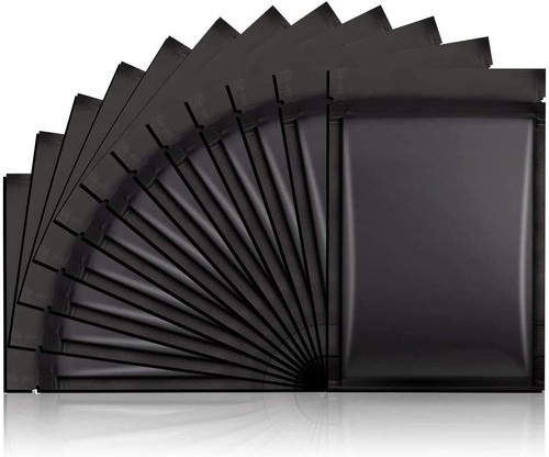 100-3x4 Zoll doppelseitig matt schwarz oben offen Mylarfolie Musterpackung Aufbewahrungstaschen - Bild 2 von 10
