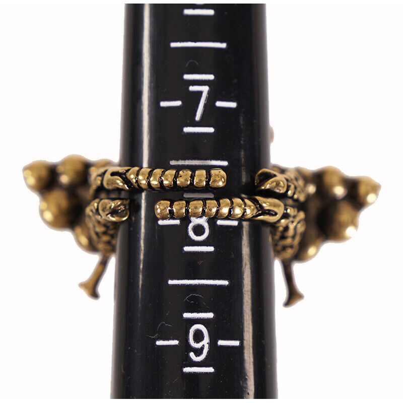sz M (7/8) NEW $580 GUCCI Aged Gold Tone BEE Motif GLASS sz M (7/8) NEW $580 GUCCI Aged Gold Tone BEE Motif GLASS