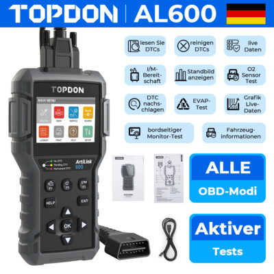  TOPDON AL600 Profi KFZ OBD2 Diagnosegerät Auto Scanner ABS SRS SAS Aktive Test