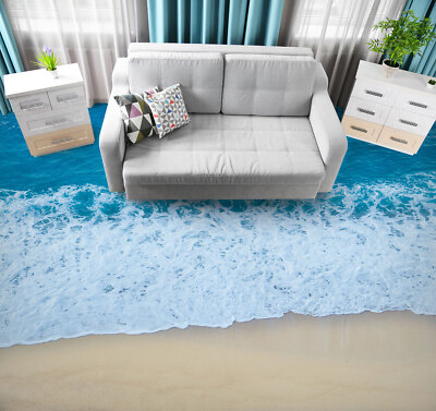 3D Wave Sandy Beach O2424 Floor WallPaper Murals Wall Print Decal 5D Eve 2024